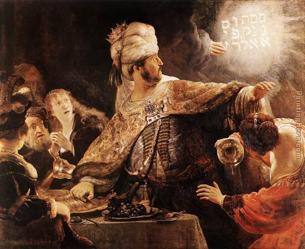 Belshazzar's Feast painting - Rembrandt Belshazzar's Feast art painting